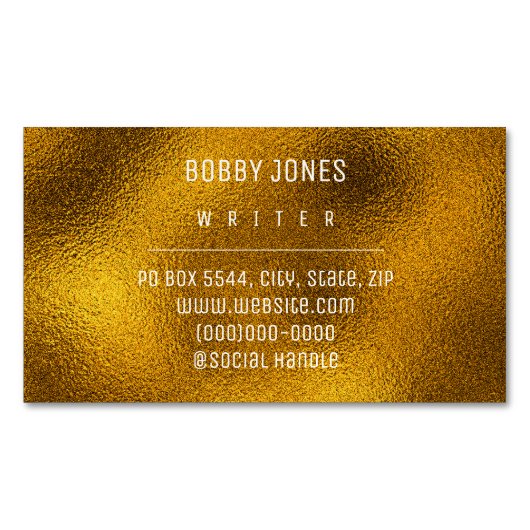 Elegant minimalistisch goud magnetisch visitekaartje (Voorkant)