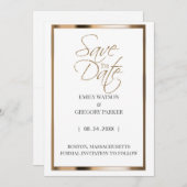 Elegant minimalistisch goud met uitzondering van d save the date (Voorkant / Achterkant)