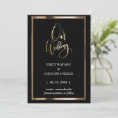 Elegant minimalistisch goud met uitzondering van d save the date (Staand voorkant)
