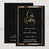 Elegant minimalistisch goud met uitzondering van d save the date (Voorkant / Achterkant)