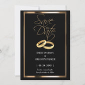 Elegant minimalistisch goud met uitzondering van d save the date (Voorkant)