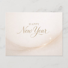 Elegant Minimalistisch Goud Schrift Gelukkig Nieuw Feestdagenkaart