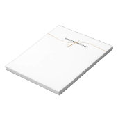 Elegant Minimalistisch Goud Schrift Monogram Notitieblok (Linkerzijde)