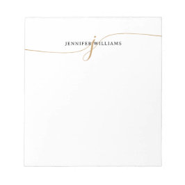 Elegant Minimalistisch Goud Schrift Monogram Notitieblok