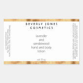 Elegant minimalistisch goud & wit cosmetica label (Voorkant)