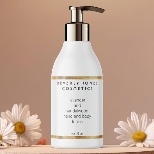 Elegant minimalistisch goud & wit cosmetica label