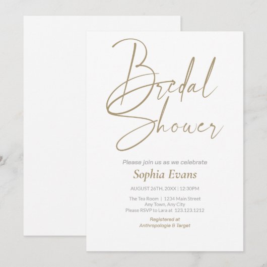 Elegant minimalistisch goud zilver wit Vrijgezelle Kaart (Voorkant / Achterkant)