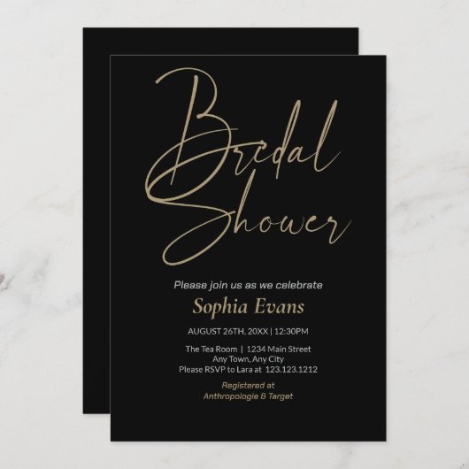 Elegant minimalistisch goud zilver zwart Vrijgezel Kaart (Voorkant / Achterkant)