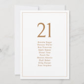 Elegant Minimalistisch Goud Zitkaart Tafelnummer (Achterkant)