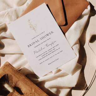 Elegant minimalistisch gouden bloemig Vrijgezellen Kaart