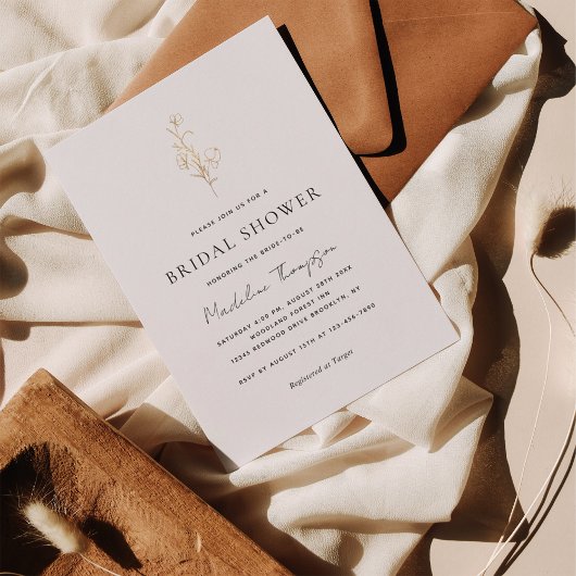 Elegant minimalistisch gouden bloemig Vrijgezellen Kaart