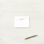 Elegant Minimalistisch Gouden Calligrafie Monogram Post-it® Notes (Op bureau)