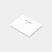 Elegant Minimalistisch Gouden Calligrafie Monogram Post-it® Notes (Schuin)