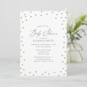 Elegant minimalistisch gouden hart Baby shower Kaart (Staand voorkant)