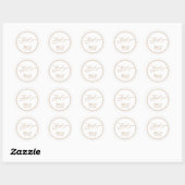 Elegant minimalistisch gouden script dank u Sticke Ronde Sticker (Vel)