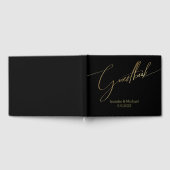 elegant minimalistisch goudzwart handschrift bruil gastenboek (Volledig)