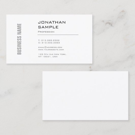 Elegant Minimalistisch grafisch ontwerp Trendy Pla Visitekaartje (Voorkant / Achterkant)