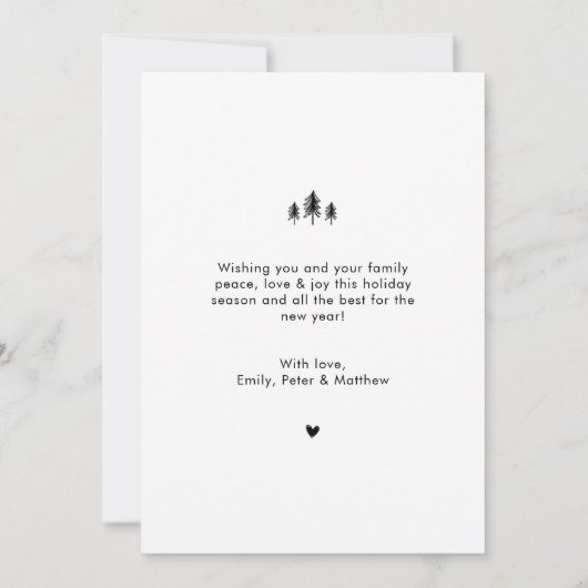 Elegant minimalistisch grijs goud 4 Foto kerstmis Feestdagenkaart (Achterkant)