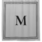 Elegant minimalistisch grijs monogram douchegordijn (Voorkant)
