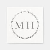 Elegant minimalistisch grijs monogram huwelijk servet (Voorkant)