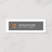 Elegant minimalistisch grijs Sinaasappel Mini Visitekaartje (Voorkant)