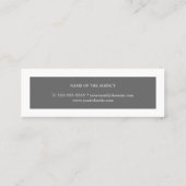 Elegant minimalistisch grijs Sinaasappel Mini Visitekaartje (Achterkant)