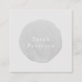 Elegant minimalistisch grijze borstelcirkel Abstra Vierkante Visitekaartje (Voorkant)