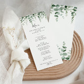Elegant minimalistisch groen eucalyptus diner menu