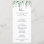 Elegant minimalistisch groen eucalyptus diner menu (Voorkant)