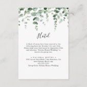 Elegant minimalistisch groen Eucalyptus Hotel Informatiekaartje (Voorkant)