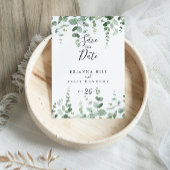 Elegant Minimalistisch Groen Eucalyptus Save the D Briefkaart