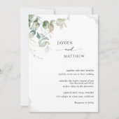 Elegant minimalistisch groen Eucalyptus Wedding Kaart (Voorkant)