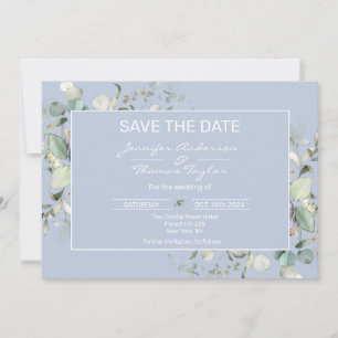 Elegant, minimalistisch, groen laat sparen de datu save the date