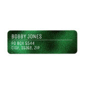 Elegant minimalistisch groen metallic retouradres etiket (Voorkant)