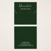 Elegant minimalistisch groen oorscherm vierkante visitekaartjes (Voorkant /achterkant)