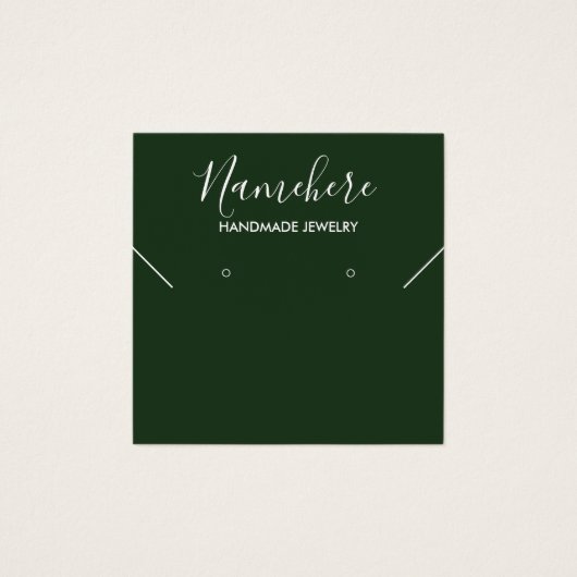 Elegant minimalistisch groen oorscherm vierkante visitekaartjes (Voorkant)