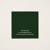 Elegant minimalistisch groen oorscherm vierkante visitekaartjes (Achterkant)