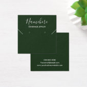 Elegant minimalistisch groen oorscherm vierkante visitekaartjes (Bureau)