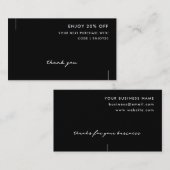 Elegant minimalistisch handgeschreven bedankje zwa kortingskaartje (Voorkant / Achterkant)