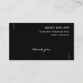 Elegant minimalistisch handgeschreven bedankje zwa kortingskaartje (Voorkant)