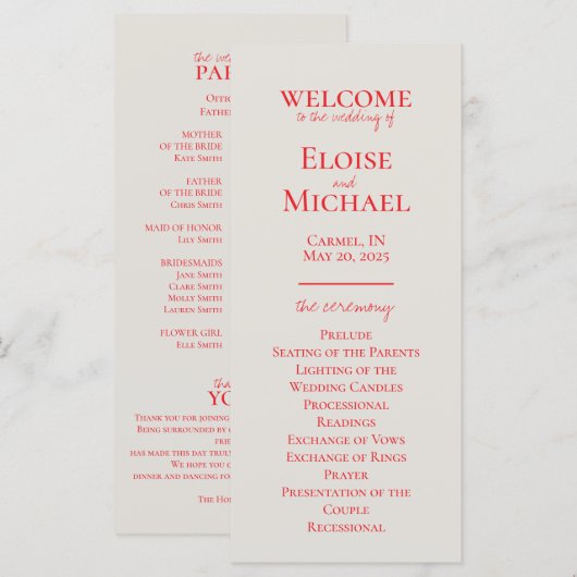 Elegant minimalistisch handgeschreven huwelijkspro (Voorkant / Achterkant)