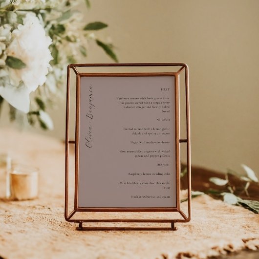 Elegant minimalistisch handschrift aangepast huwel menu