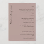 Elegant minimalistisch handschrift aangepast huwel menu (Voorkant)