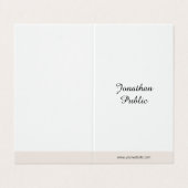 Elegant minimalistisch handschrift Professional Ee Visitekaartje (Buitenkant ongevouwen)