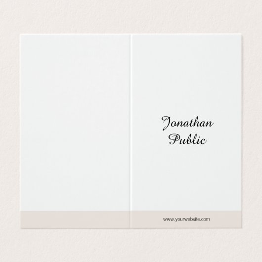 Elegant minimalistisch handschrift Professional Ee Visitekaartje (Buitenkant ongevouwen)