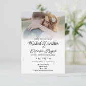 elegant minimalistisch handschrift trouwfoto kaart (Staand voorkant)