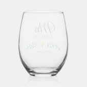 Elegant minimalistisch hart mevrouw getrouwde brui wijnglas zonder voet (Achterkant)