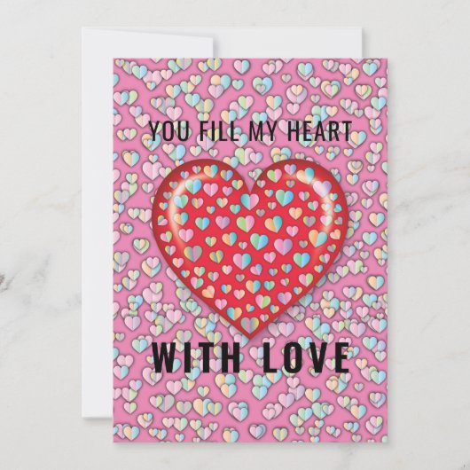 Elegant minimalistisch hartontwerp kaart (Voorkant)