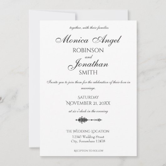 Elegant minimalistisch heart Arrow Wedding Kaart (Voorkant)