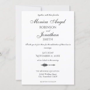 Elegant minimalistisch heart Arrow Wedding Kaart